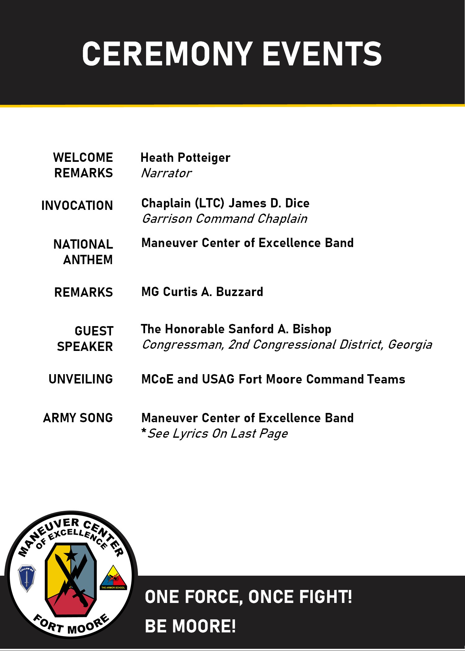 Ceremony Program page 2